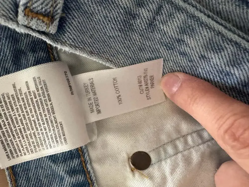 Agolde Parker Long Vintage Cut Off Denim Shorts Size 30